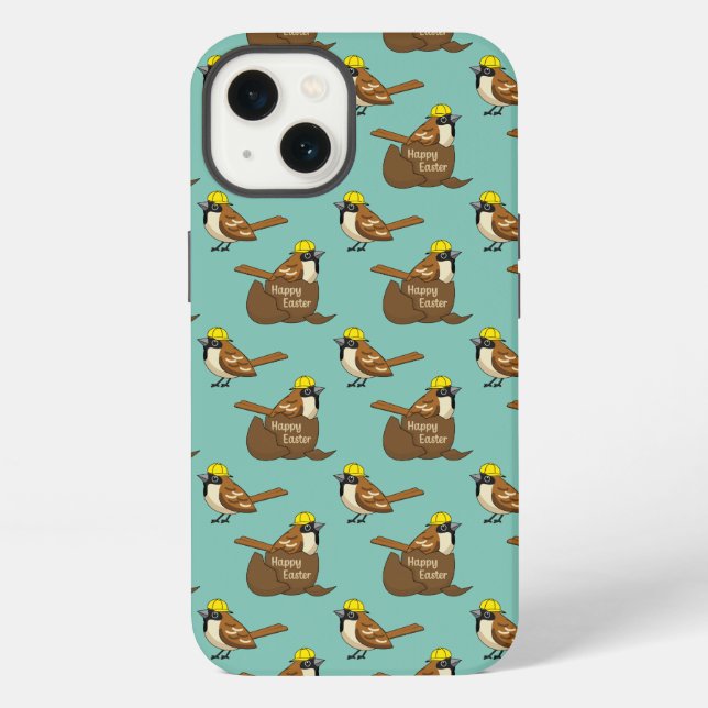 Funda Para iPhone Cute Sparrow Chocolate Egate Happy Easter Pattern (Reverso )