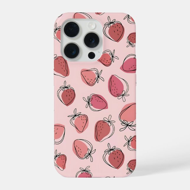 Funda Para iPhone Cute Strawberry Pink Pattern Phone Case (Reverso )