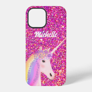 Funda Para iPhone 12 Pro Cute Unicorn Purpurina Rosa Personalizado Niños