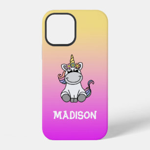 Funda Para iPhone 12 Cute Unicornio Gradiente de Color de Arcoíris Ombr