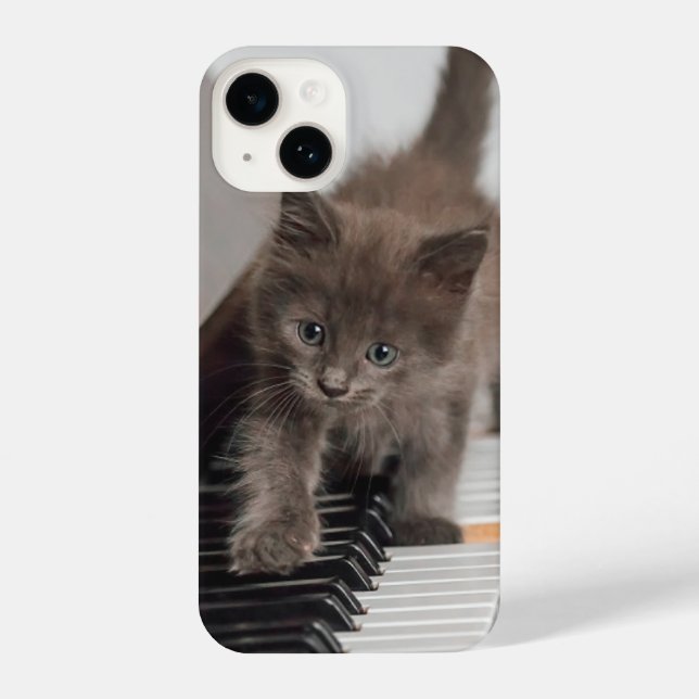 Funda Para iPhone Cutest Baby Animals | Kitten on Piano (Reverso )