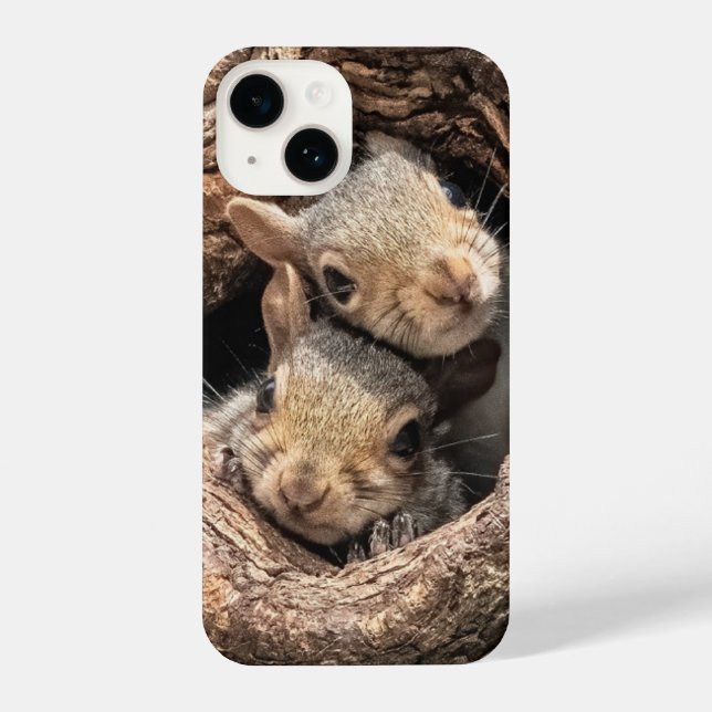 Funda Para iPhone Cutest Baby Animals | Two Young Squirrels (Reverso )