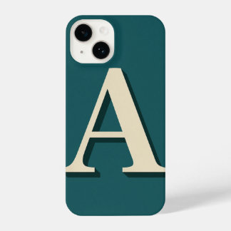 Funda Para iPhone 14 “Cyan Phone Case with Bold ‘A’ – Trendy