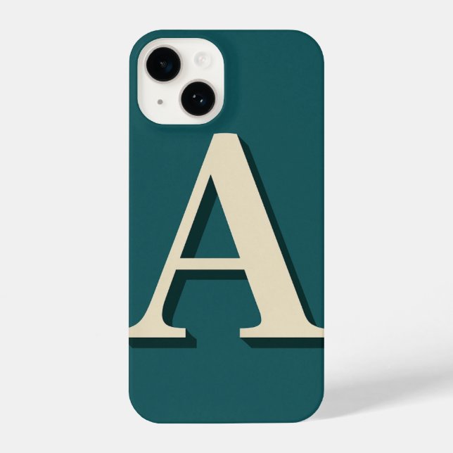 Funda Para iPhone “Cyan Phone Case with Bold ‘A’ – Trendy (Reverso )