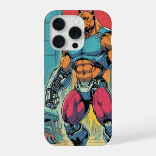 "Cyber Buff Dog – Retro Anime Robot Warrior"