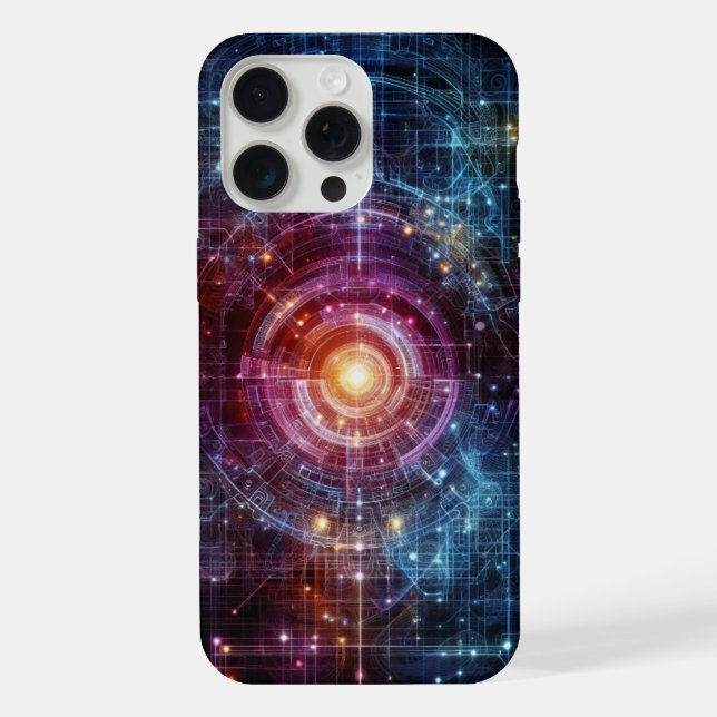 Funda Para iPhone Cyber Matrix: tema de matriz de neón (Reverso )
