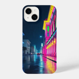 Funda Para iPhone 14 Cyberpunk City Street en caso de teléfono nocturno