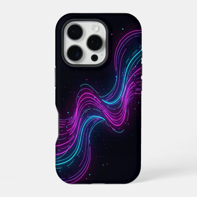 Funda Para iPhone ​Cyberpunk Neon Wave Glitch Gaming Phone Case - Ab (Reverso )