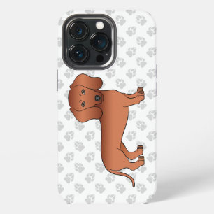 Funda Para iPhone 13 Pro Dachshund de pelaje liso rojo, perro de dibujos an