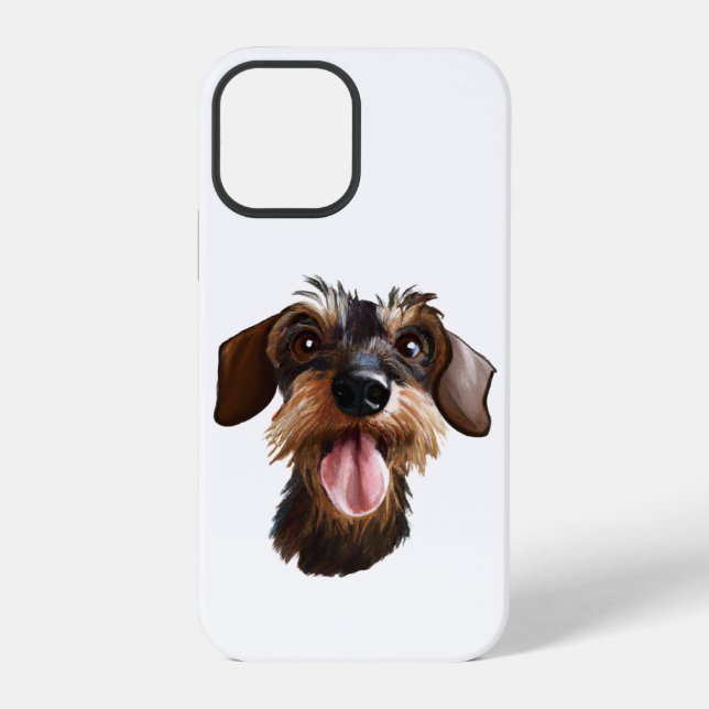 Funda Para iPhone Dachshund de pelo duro (Reverso )