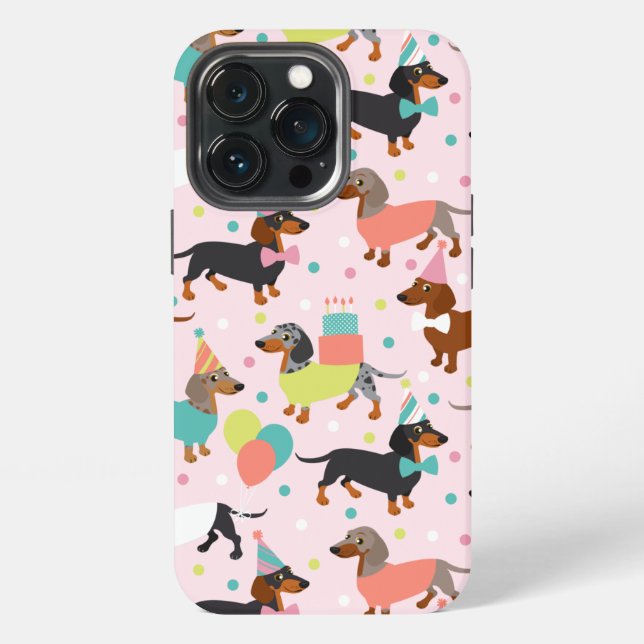 Funda Para iPhone Dachshund Fiesta (Reverso )
