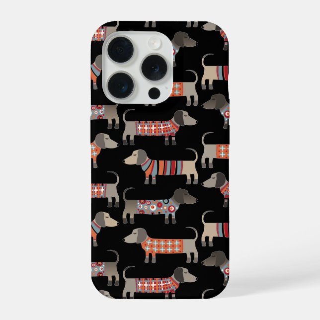 Funda Para iPhone Dachshund Sausage Dog Dark (Reverso )