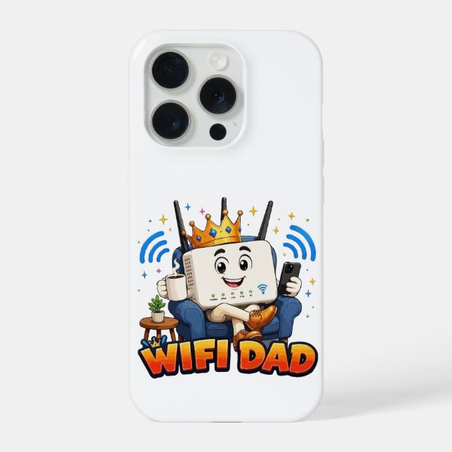 Funda Para iPhone DAD WIFI Personaje de Router Divertido (Reverso )
