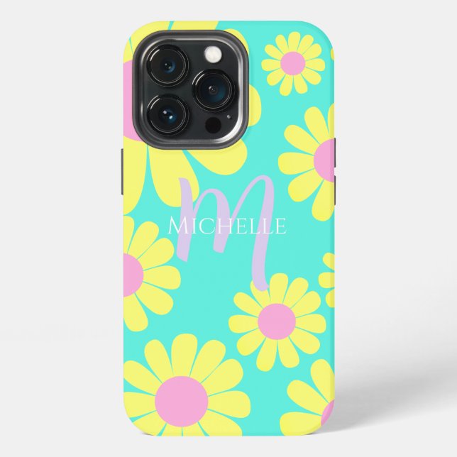 Funda Para iPhone Daisy Green Aqua (Reverso )