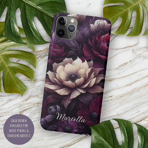 Funda Para iPhone 16 Pro Max Dalia Floral Victoriana Gótica Oscura Personalizad