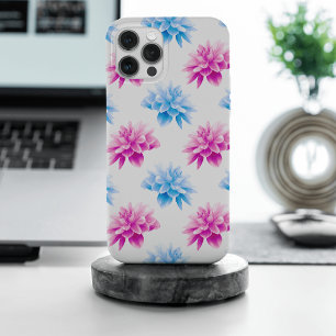 Dalia rosa, Dalia azul, patrón floral, flores