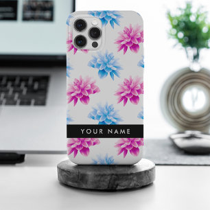 Dalia Rosa y Azul, Patrón Floral, Tu Nombre