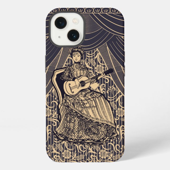 Funda Para iPhone Dama con guitarra (Reverso )