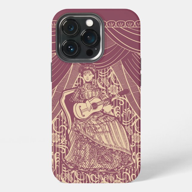 Funda Para iPhone Dama con guitarra (Reverso )