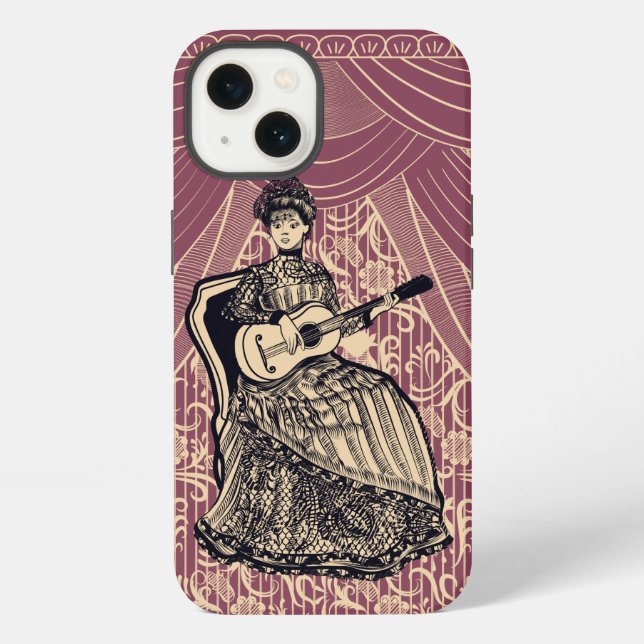 Funda Para iPhone Dama con guitarra (Reverso )
