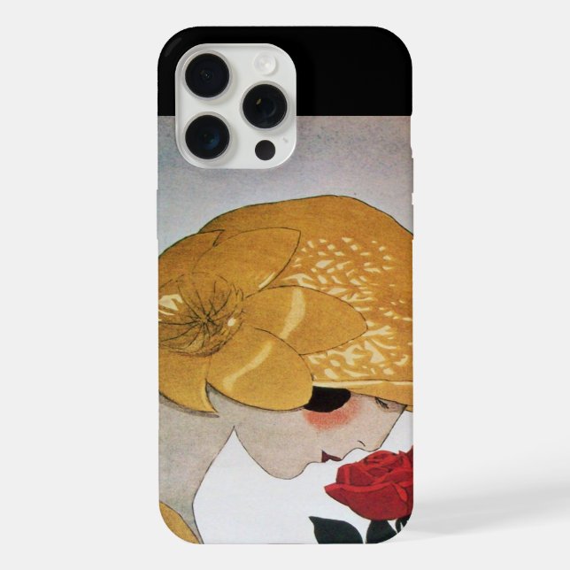 FUNDA PARA iPhone DAMA CON ROSA ROJA (Reverso )