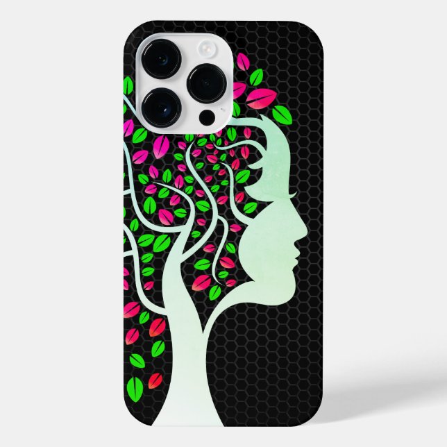 Funda Para iPhone Dama de la Naturaleza - Edición Greenish (Reverso)