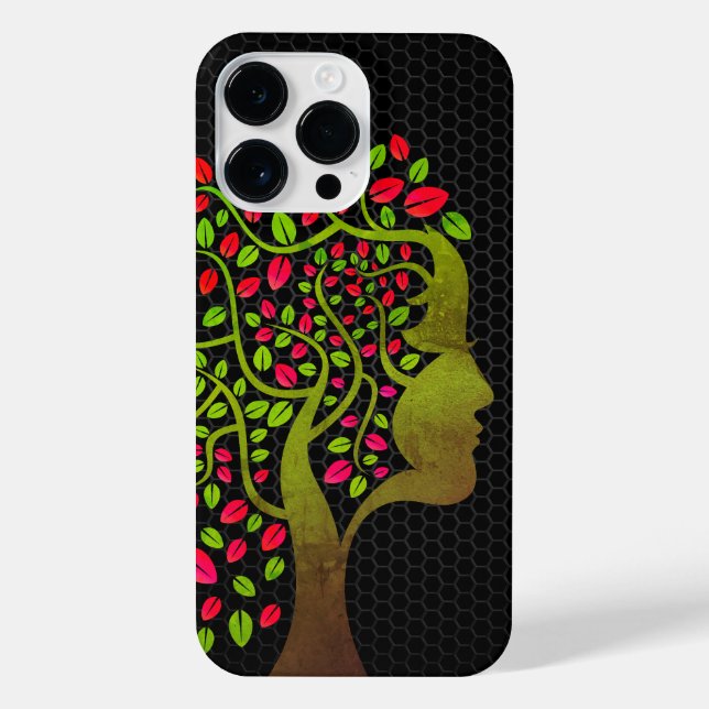 Funda Para iPhone Dama de la Naturaleza - Edición Verde Retro (Reverso)