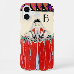 FUNDA PARA iPhone 16 PLUS DAMA DE ROJO, DISEÑO DE TRAJE DE MODA DE BELLEZA M