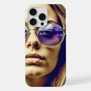 Dama genial con reflejo en sus gafas de sol