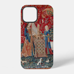 Funda Para iPhone 12 Dama y Tapiz Medieval Unicornio Audición