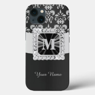 damasco blanco y negro personalizado