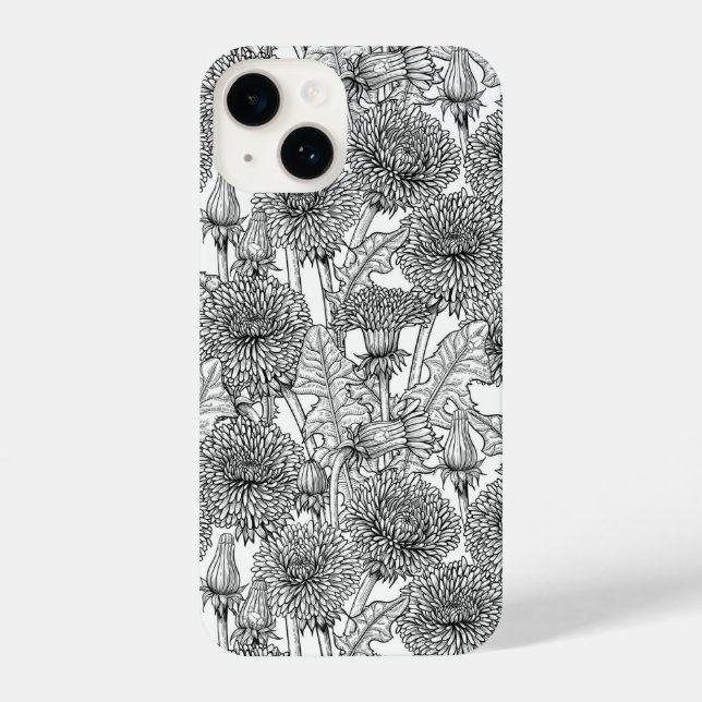 Funda Para iPhone Dandelions, negro y blanco (Reverso )