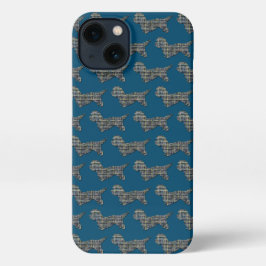 Dandie Dinmont Dog Cute Silhouette Blue