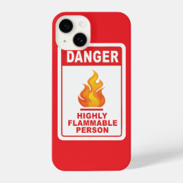Funda Para iPhone 14 Danger Highly Flammable Person