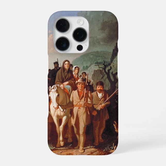 Funda Para iPhone Daniel Boone escolta a los colonos (Reverso)