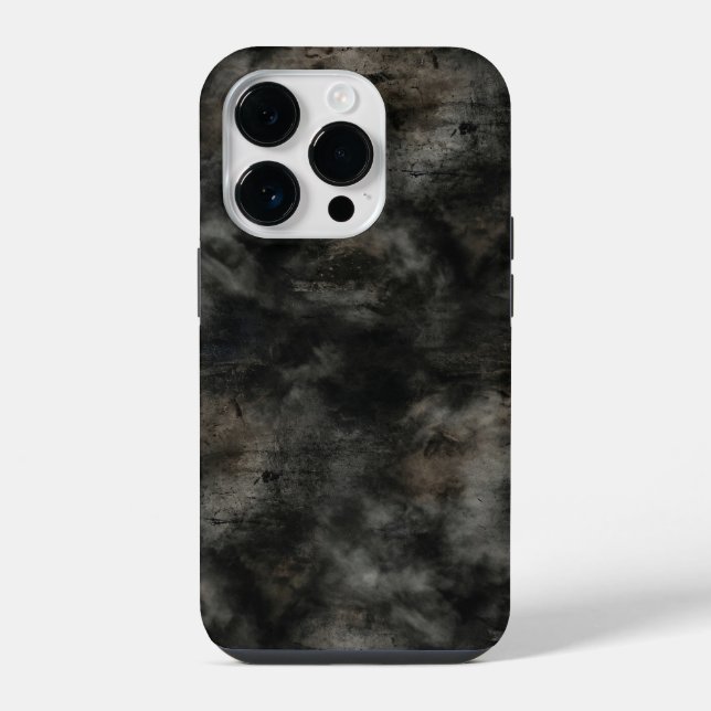 Funda Para iPhone Dark Charcoal Smoke Grunge Texture iPhone Case (Reverso )