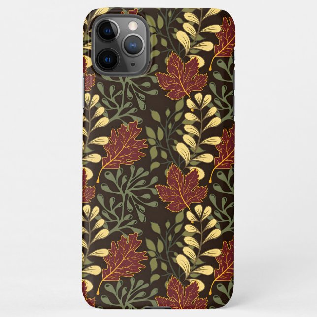 Funda Para iPhone Dark red maple leaves floral pattern (Reverso)
