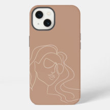 Funda para iPhone de arte de línea de mujer