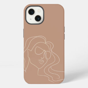 Funda para iPhone de arte de línea de mujer