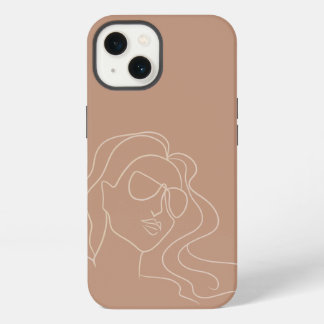 Funda para iPhone de arte de línea de mujer