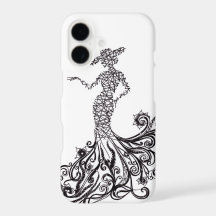 Funda para iPhone de arte de línea de silueta de d
