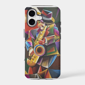 Funda para iPhone de arte fino de jazz cubista Sax