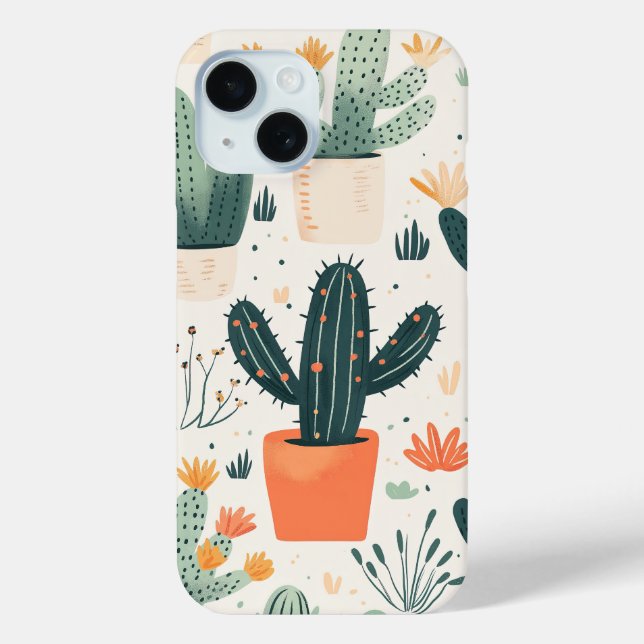 Funda para iPhone de Cactus divertidos (Reverso )