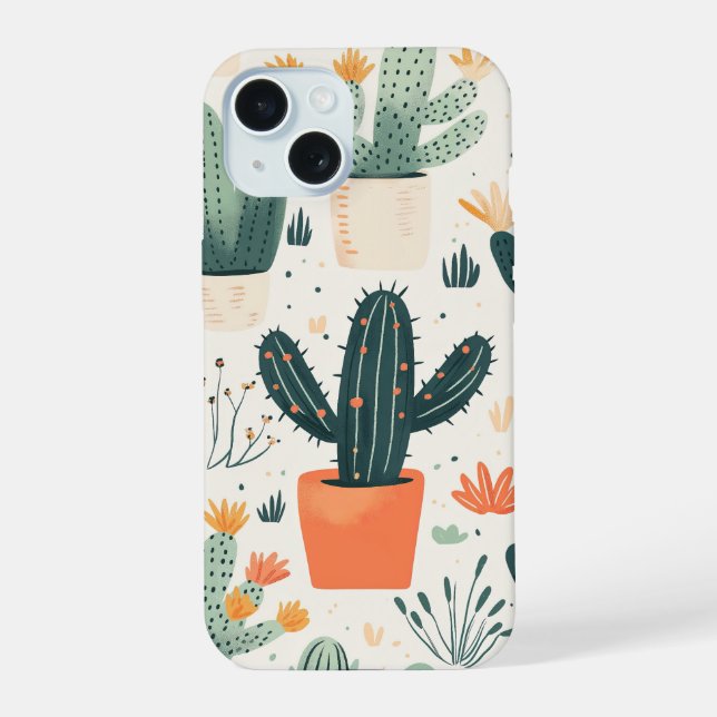 Funda para iPhone de Cactus divertidos (Reverso )