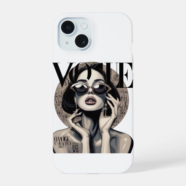 Funda para iPhone de chica con estética Vogue | Mo (Reverso )