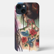 Funda para iPhone de chica con tatuajes