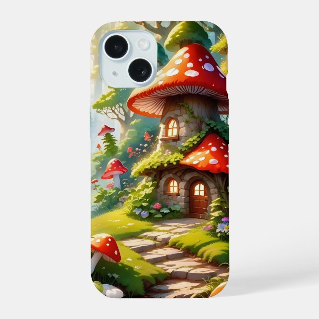 Funda para iPhone de ciudad de hongos (Reverso )