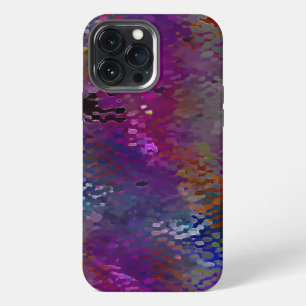 Funda Para iPhone 13 Pro Max De color rosa a placas escamosas coloridas y malla