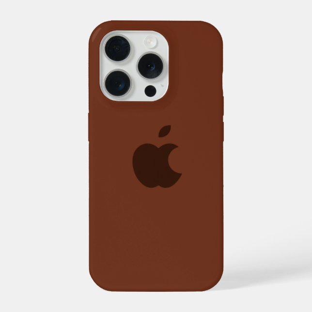 Funda para iPhone de cuero marrón minimalista (Reverso )