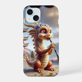 Funda para iphone de dragón tocando clarinete